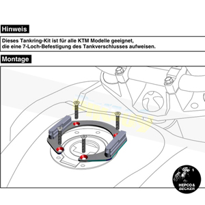 탱크 링 KTM ( 모델 with 7 볼트 필러 캡 )- 햅코앤베커 오토바이 탑박스 싸이드 케이스 백 가방 506011-7